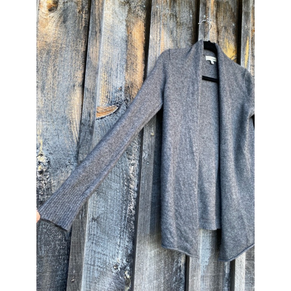 NEIMAN MARCUS 100% cashmere grey long sleeve open front cardigan sweater XS - Picture 2 of 7